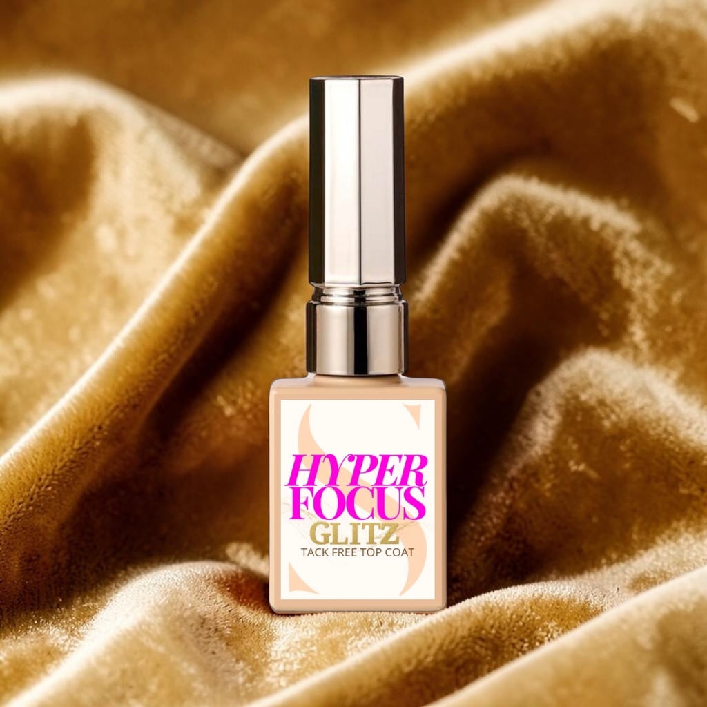 Glitz Gold Flake Hyperfocus Gel Top Coat